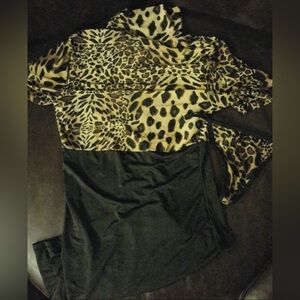 NWOT Sexy Skimpy Animal Leopard Print Clubwear Outfit w/ Matching Thong Lingerie